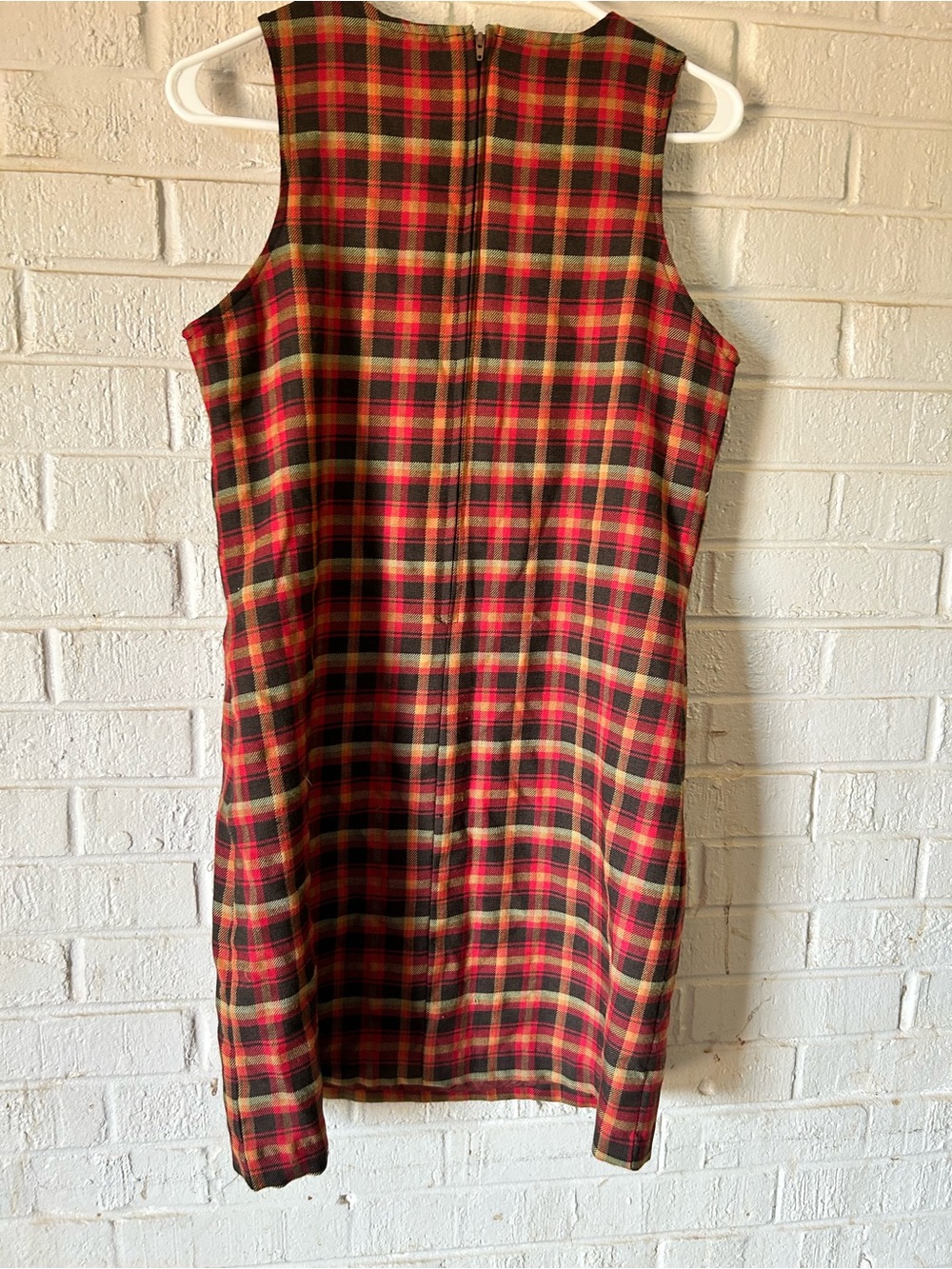 90s Y2K Plaid Jumper Dress Women’s Small Sleeveless Grunge Academia Schoolgirl - Picture 10 of 11